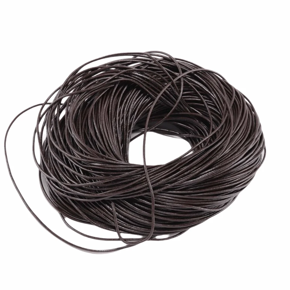 

Genuine Cow Leather Cord 2/5 Meters 1-6mm Leather Thong Cord Round Wax Rope String Bracelet Findings Rope DIY Jewelry Making