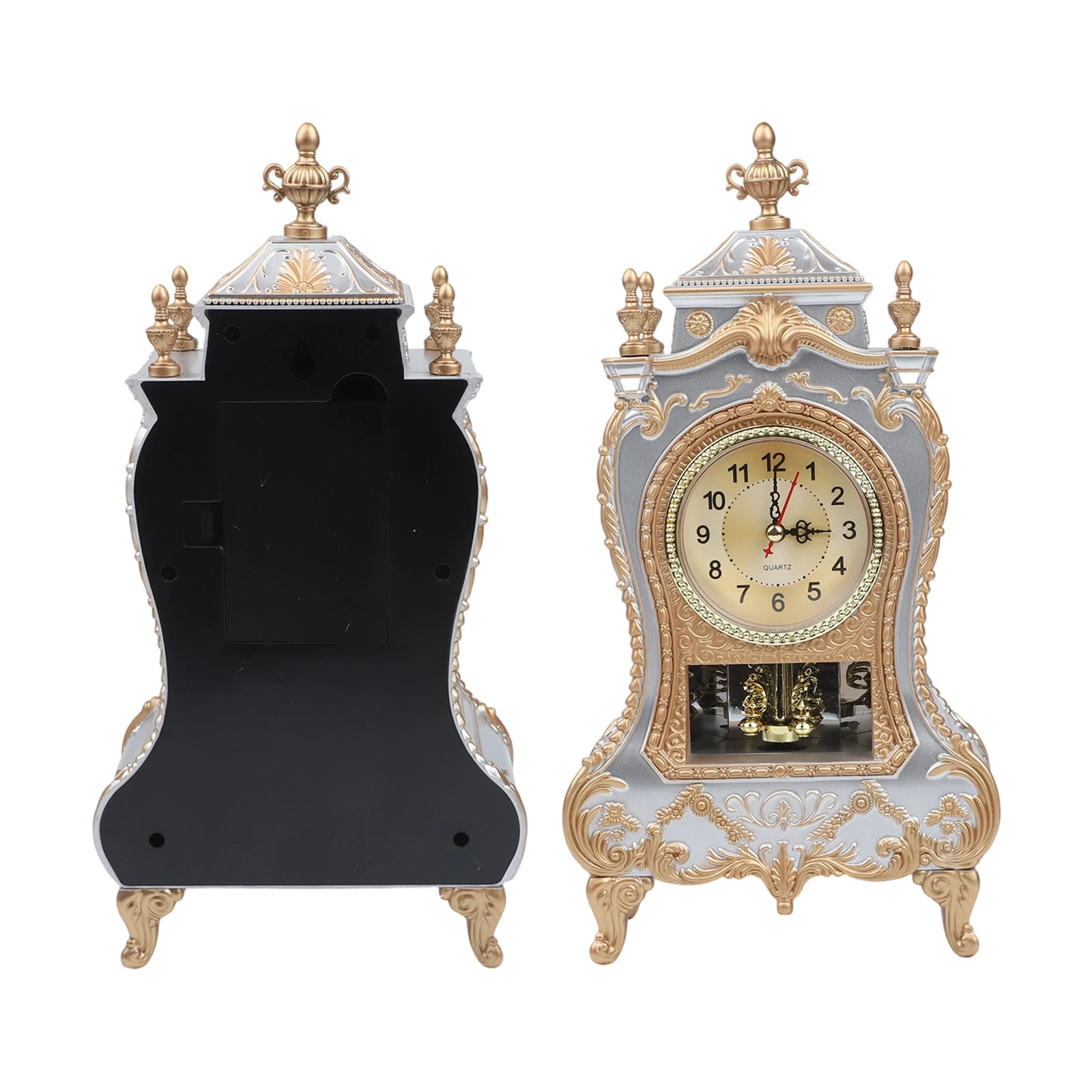 Silent sweep second antique table clock with elegant vintage design perfect for living room or quiet environments