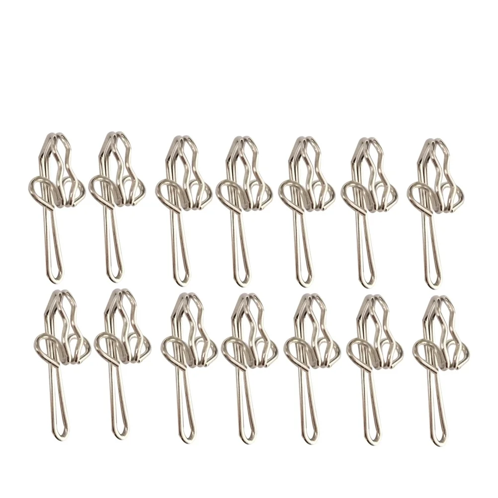 100Pcs Nickel Plated Curtain Hooks Iron Wire for Window Curtain Drapery Track Ring Hanging Artwork Wall Cloth Pegboard Utility