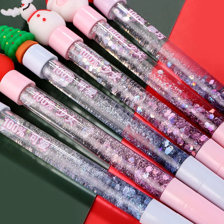 كريسماس كرتون جل ، نقطة دقيقة ، رمال متحركة ، قلم سانتا ، مستلزمات المدرسة ، أقلام عيد الميلاد ، 8: