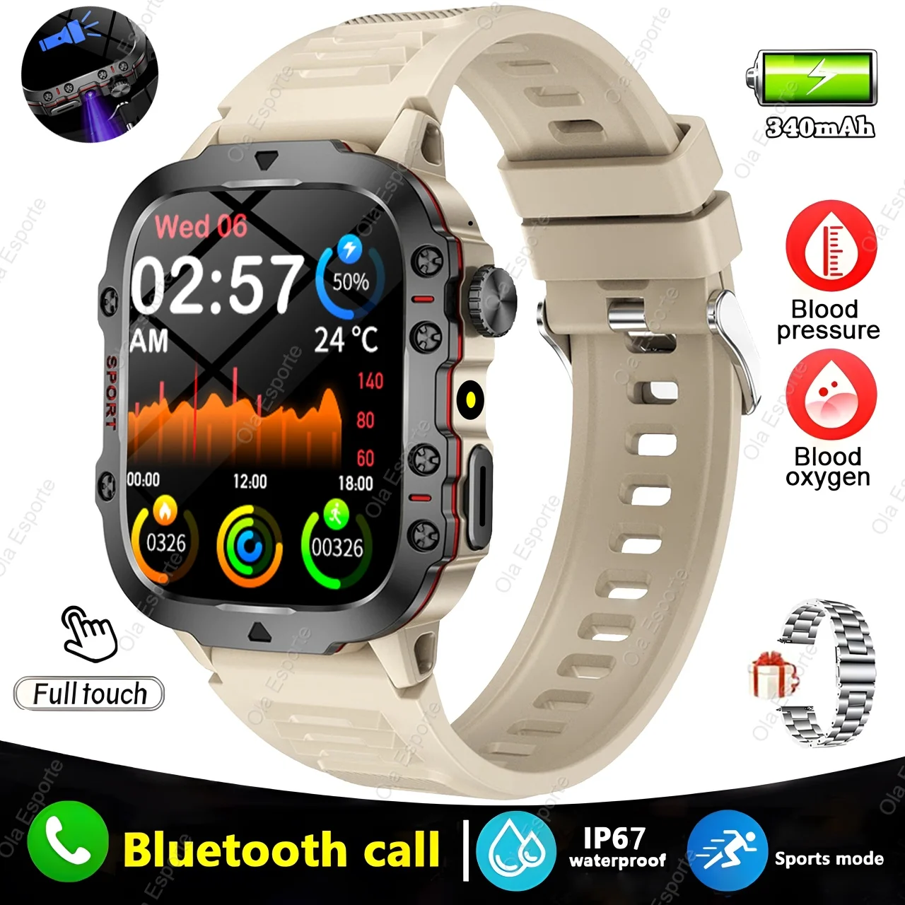 Smartwatch militare con gps e chiamate bluetooth per sport_voghion.com