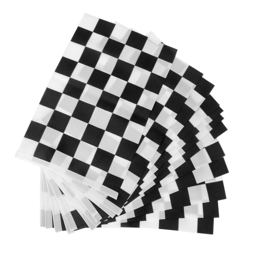 

12Pcs Chequered Waving Banners 30x20cm 40cm Pole Black White Durable Sports Events Fans Chequered Banner Banner
