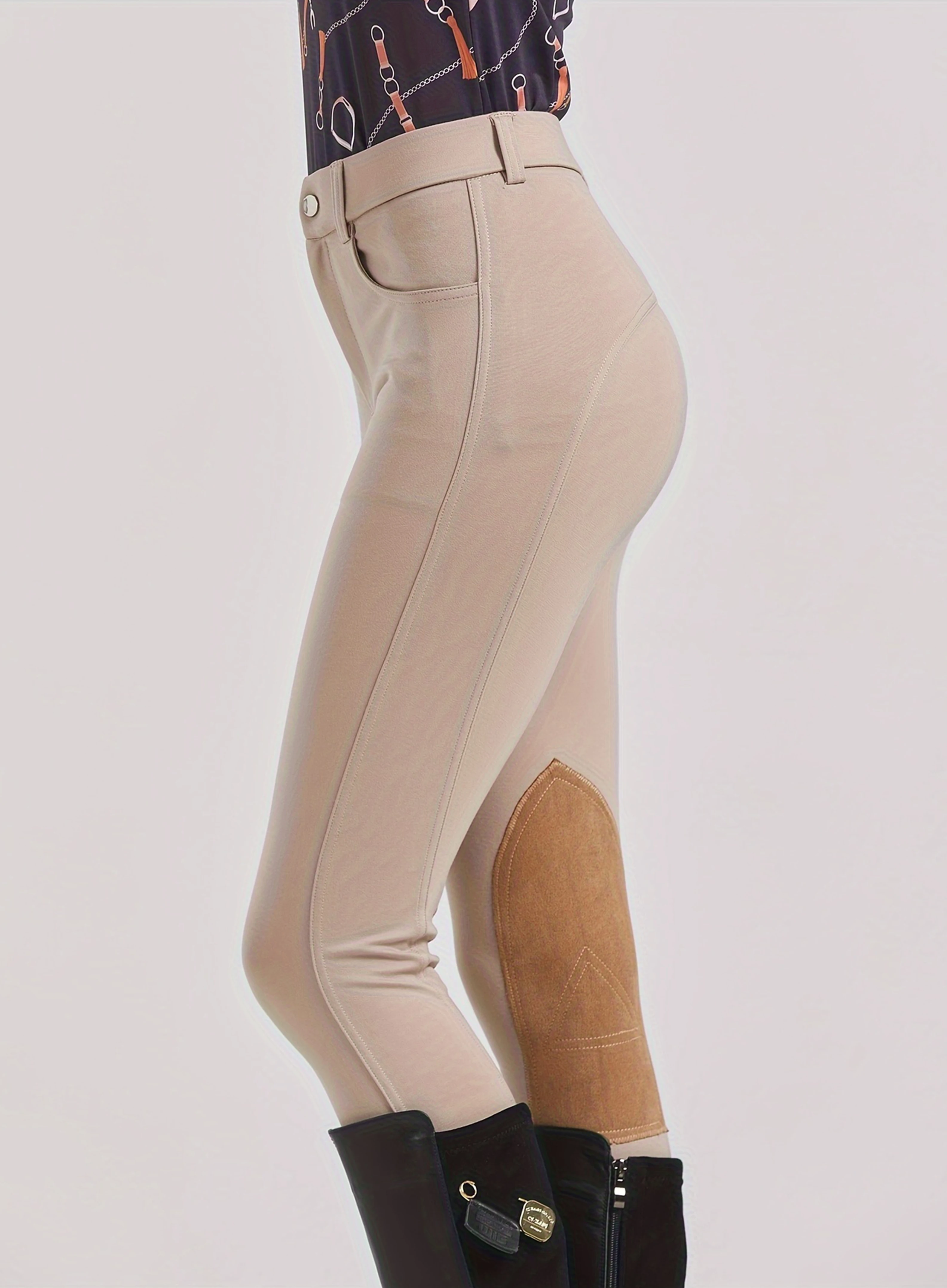 Culottes D'éQuitation pour Femmes, GenouillèRes, Pantalons D'éQuitation pour Femmes, Leggings, VêTements Moulants pour EntraîNement Sportif à Cheval - SéChage Rapide