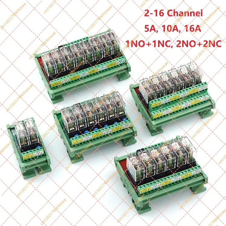 2-16 Channel PLC Interface Relay Module, Signal Amplifier 10A 16A NPN/PNP Compatible