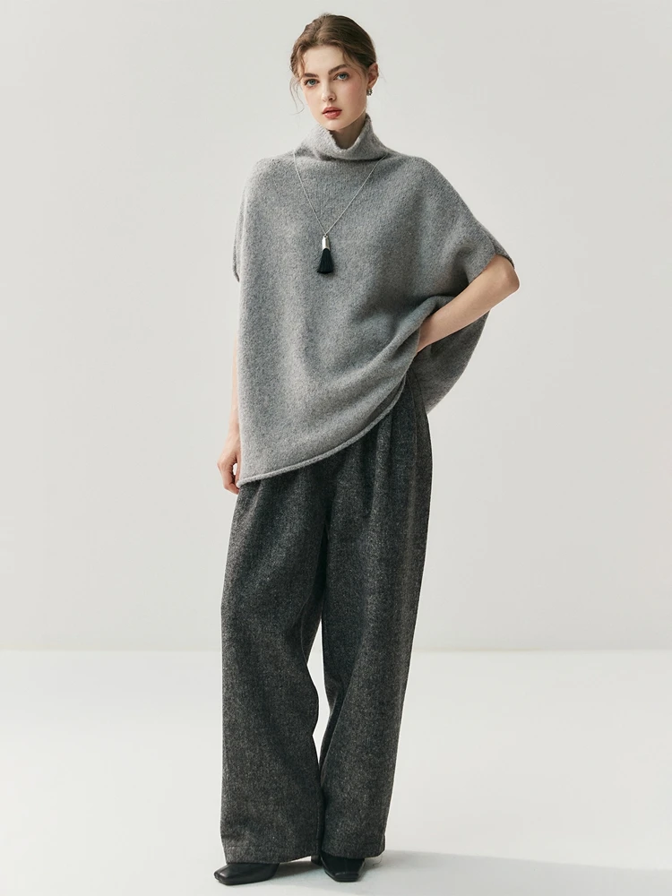 

TLOML женская водолазка с рукавами «летучая мышь», пуловер, свитер, толстый 100% кашемировый трикотаж, роскошный дизайн, осенне-зимние топы с короткими рукавами