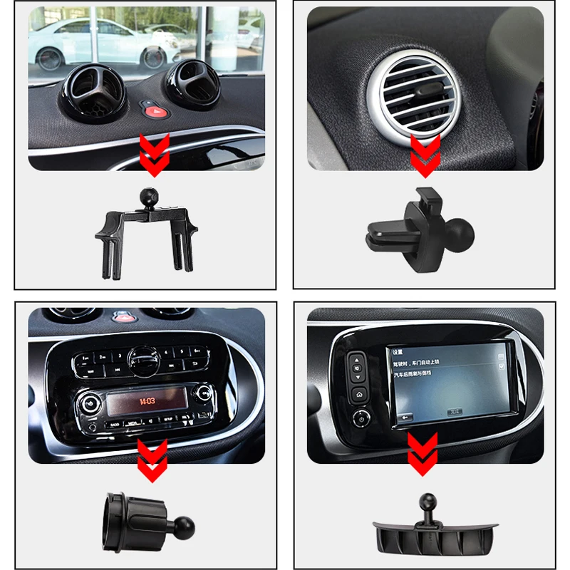 Car Charger Mobile Phone Holder Navigation Bracket For Smart 450 451 453 Fortwo Forfour Car Charging Support Car Accessories