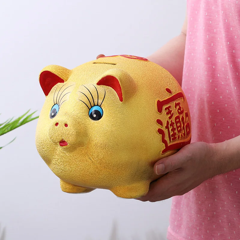 The piggy bank can only go in and out of the new 2024 savings golden pig, savings piggy children