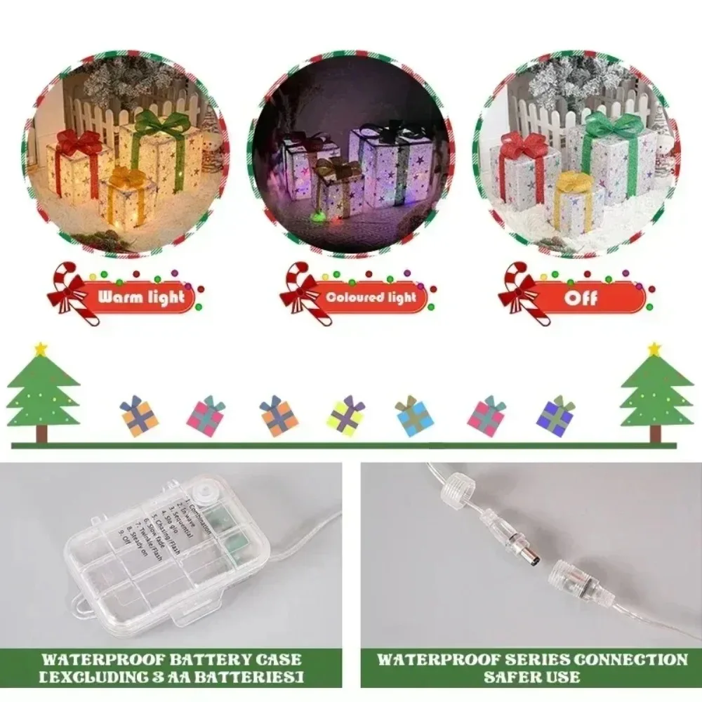 New year's eve decorations Gift Box for Lighted Up Christmas Tree Holiday Party Christmas Decor Indoor christmas decoration 2025
