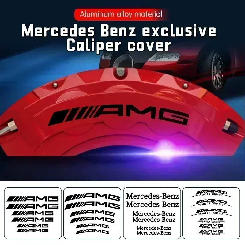Custom Made Set of 6 PCS 3 Sizes for AMG Mercedes Benz Brake Caliper Decals Stickers HiTemp Resistance Film