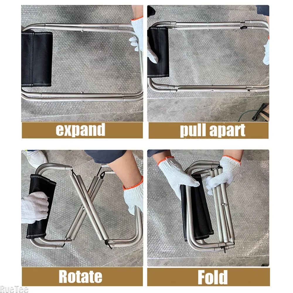 Titanium Alloy Folding Stool Fishing Chair Portable Outdoor Stool Camping Is Convenient To Store Barbecue Titanium Alloy Stool