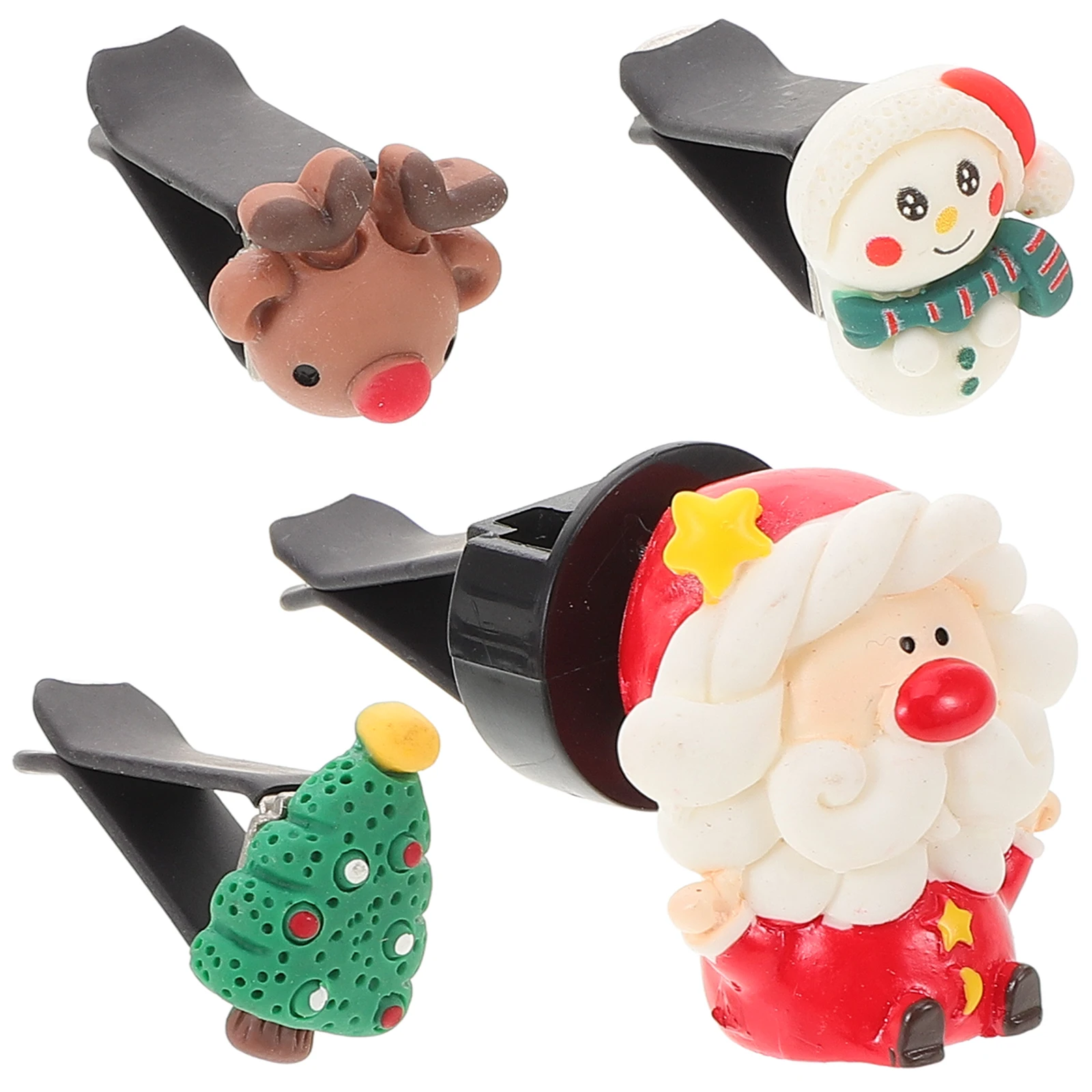 

4pcs Car Perfume Clips Air Freshener Vent Accessories Resin Decorations Princess Style Christmas Scent Car Interior