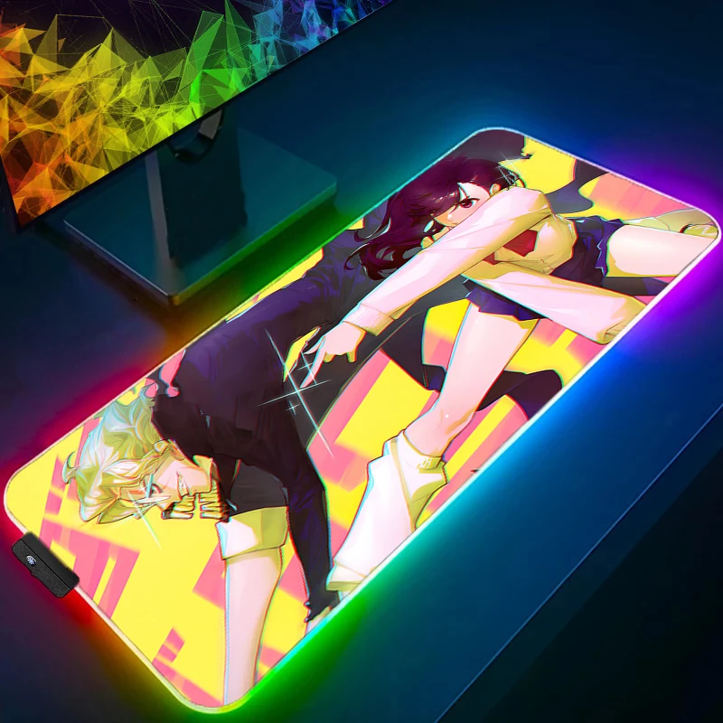 

Коврик для мыши офисный компьютер японский аниме настольный коврик RGB D-dandadan настольный коврик для клавиатуры светодиодный ковер для ноутбука аксессуары игровой коврик для мыши
