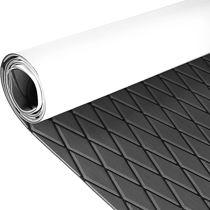 

1900*350*6mm EVA Foam Floor Pad Big Diamond Anti-Slip Faux Teak Decking Sheet for Yacht Boat Self-adhesive Marine Accessories