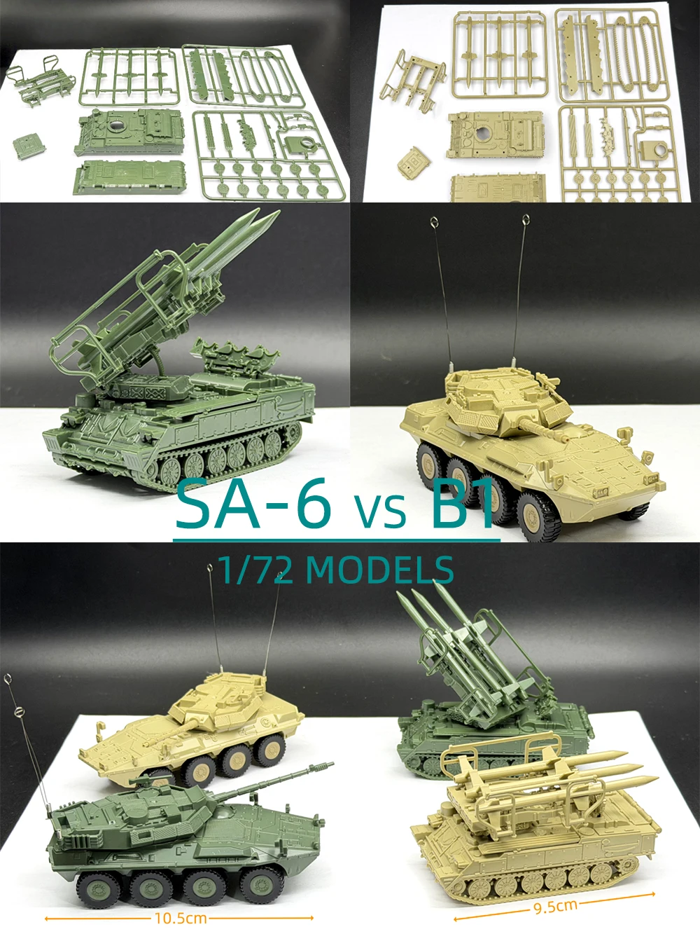 ViiKONDO-Kit de modelo militar de juguete a escala 1/72, destructor de tanque Centauro B1 vs SA-6, sistema de defensa de falta de aire, montaje de vehículo militar