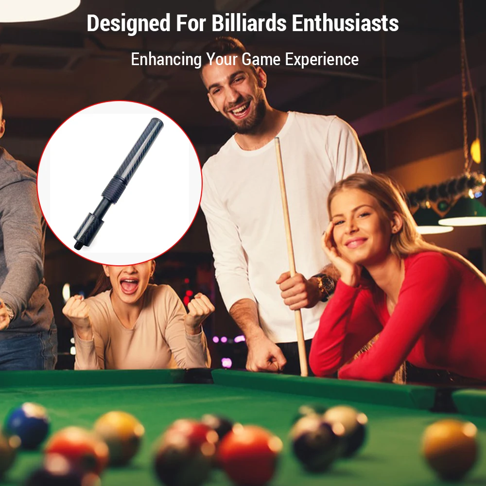 Billiard Cue Extension Carbon Tube Adjustable Length Compatible with Mezz, Predator, Cuetec Brands Billiard Accessories