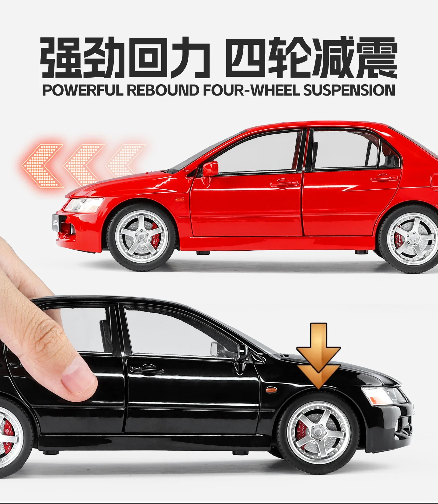 1:24 EVO9 شارع سيارة طبعة سبيكة سيارة نموذج الصوت والضوء المؤثرات الصوتية الرجعية لعبة أطفال الهدايا دييكاست سبيكة سيارة نموذج #4