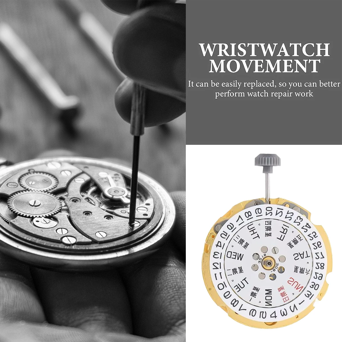 Genuine Japan Miyota 8215/8205 Mechanical 21Jewels Automatic Movement GMT Date Double Calendar High Accuracy Watch Accessories view 6