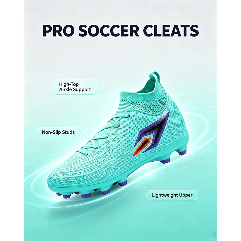 Men's T38 Soccer Shoes Lace-Up Football Sneakers Training Shoes F50 Tf/Fg Youth Football Boots Turf Field Shoe 34-47