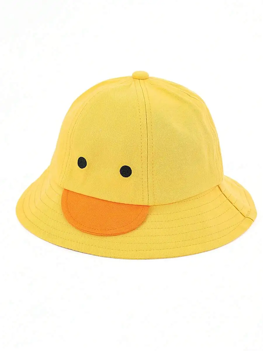 Sombrero tipo pescador con diseño de cara de pato amarillo para adultos, lindo sombrero de protección solar para exteriores
