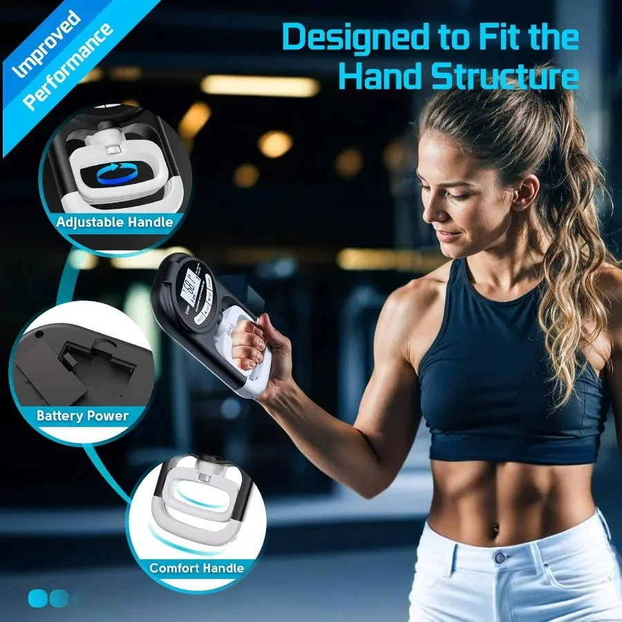 جهاز اختبار قوة قبضة اليد، مقياس قوة اليد الإلكتروني، مقوي قابض اليد للتدريب الرياضي والمدرسة والتعليم البدني والمنزل #6