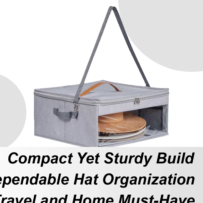 

Travel Hat Box Hat Carrier For Travel Large Capacity Headwear Organizer With Zippered Lid And Double Handles For Men Women