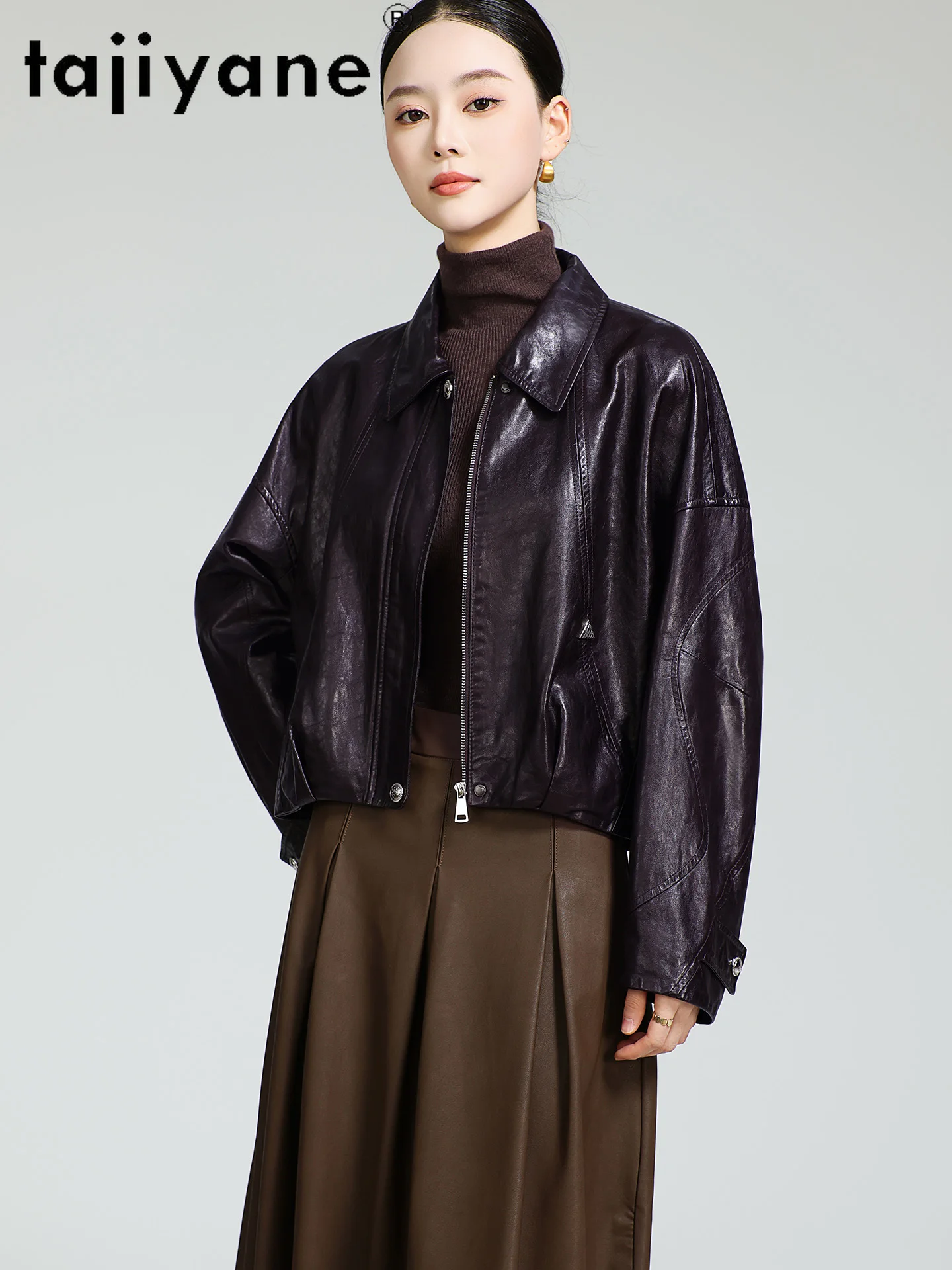 TAJIYANE Real Sheepskin Jacket Woman Stylish Short Genuine Leather Jackets Premium Ladies Coat Autumn Women Clothes 2025 신상아우터