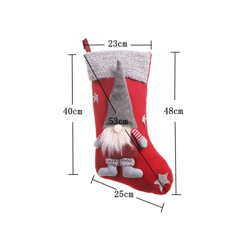 جديد سانتا الجوارب عيد الميلاد الحلي القزم الجوارب الكبيرة كيس الحلوى عيد الميلاد الجوارب شنطة هدايا الجوارب الرجال جورب الجوارب الطويلة الرجال