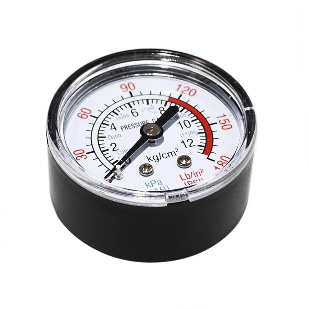 Bar Air Pressure Gauge Pointer Thread 1/4 BSP Thread 0-180 PSI 0-12 Manometer Measurement For Air Compressor Pneumatic Hydraulic