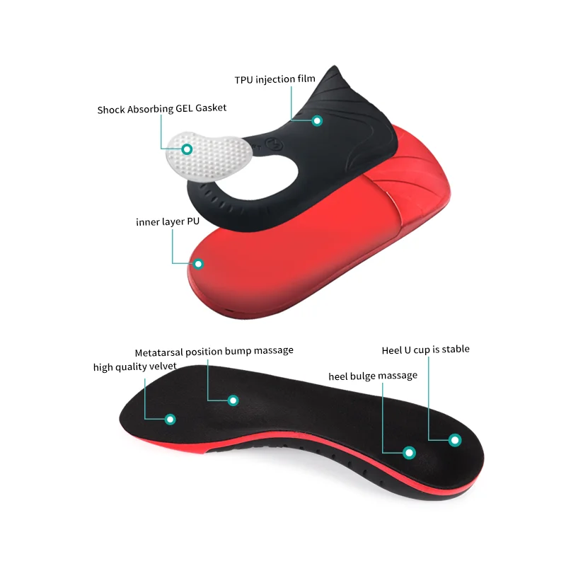 Arch support correction half size pad, arched foot, flat foot, inner and outer figure eight XO leg shape correction insole