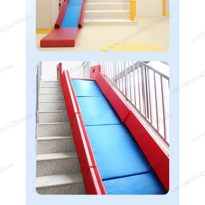 Soft foam foldable slide with staircase, suitable for preschool education, hot (2026) modular indoor sensory game corridor
