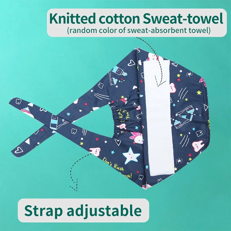 Tooth Dentist Scrub Caps Dental Printing Scrubs Hat for women surgicals hat women's and men operating room hat medical annex