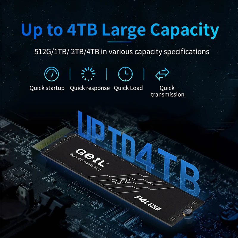 Imagem -06 - Geil P4l Pro Unidade de Estado Sólido Interna m2 Ssd 1tb 2tb 4tb M.2 Nvme 1.4 Pcie 4.0 Ssd Disco Gen 4x4 2280 para Ps5 Desktop Portátil