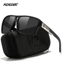 KDEAM Jam-gafas de sol polarizadas para hombre, lentes cuadradas de gran tamaño con espejo Flash, caja dura incluida