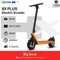 HX X9-PLUS Powerful Electric Scooter Adult 500W 36V15.6AH Removable Battery Escooter Disc Brake Electric Kick E Scooter