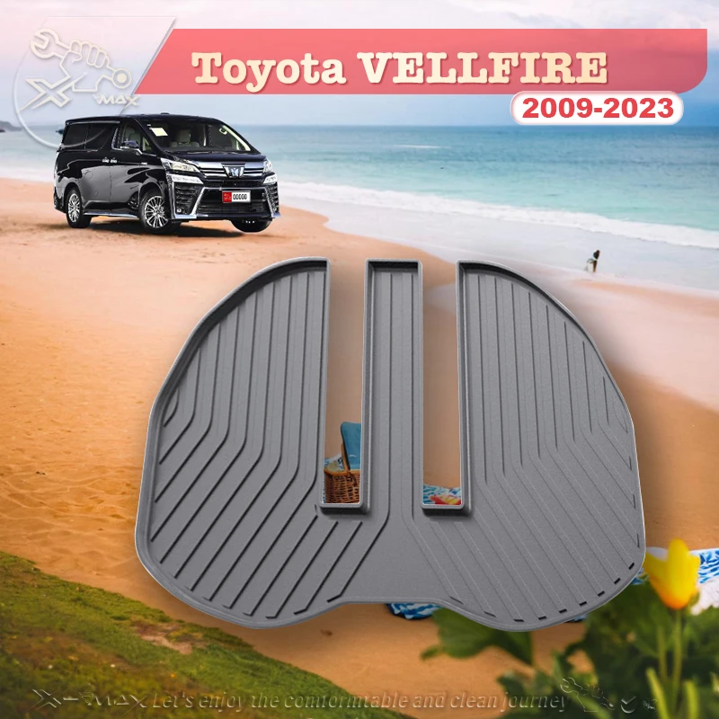 For Toyota VELLFIRE 2009-2023 Custom Fit Car Trunk Mat All Season Black Cargo Mat 3D Shaped Laser Measured Trunk Liners