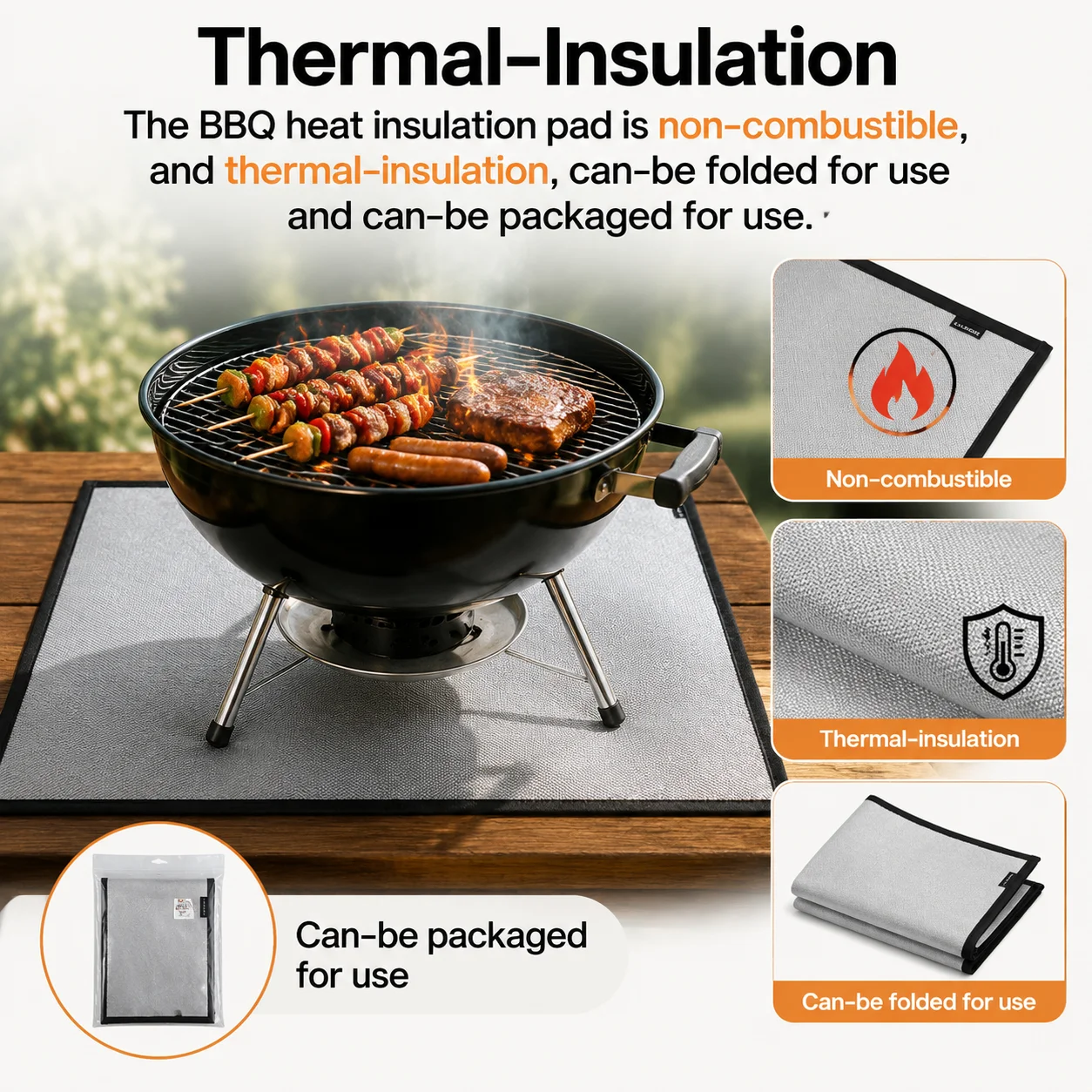 新しい屋外キャンプ用耐火布 ピクニック バーベキュー 断熱マ - Outdoor Camping Decke のレビューと価格