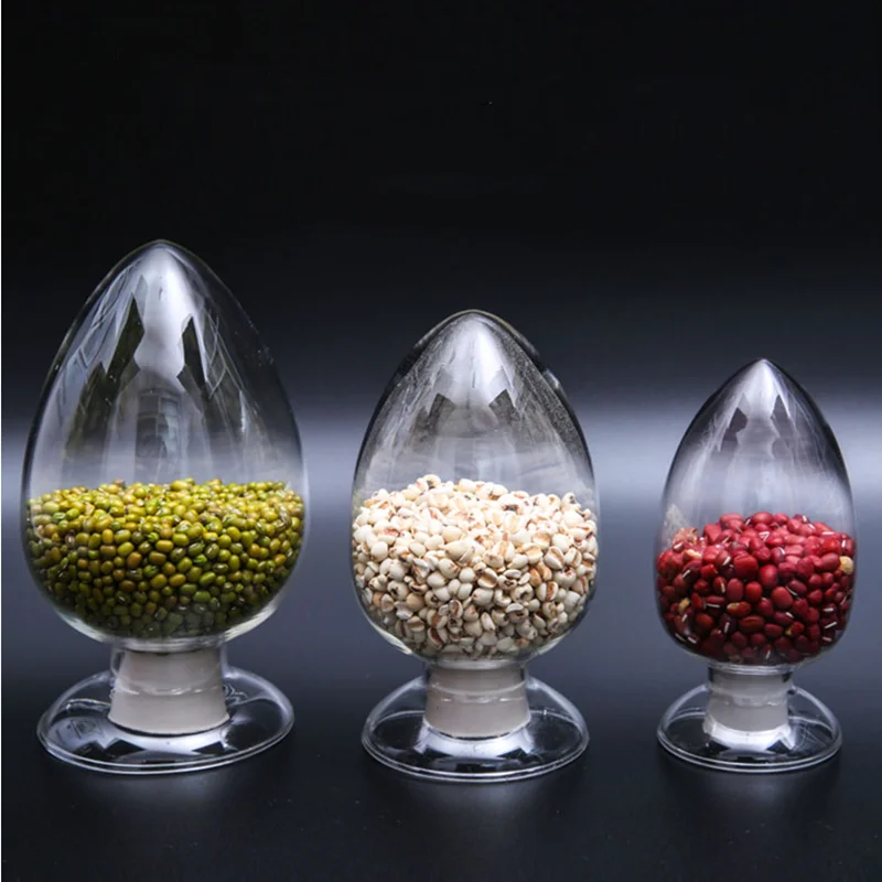 1pcs 125ml 250ml 500ml Lab Conical sample glass bottle exhibit showing Conical flask with rubber stopper