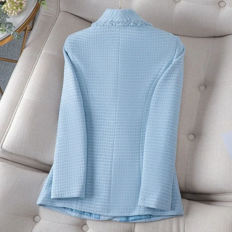 ALPHALMODA 2025, Nuovo autunno, Giacca blazer elegante, per donna, Vestibilità slim, Tinta unita, Completo moda donna, Abbigliamento Top