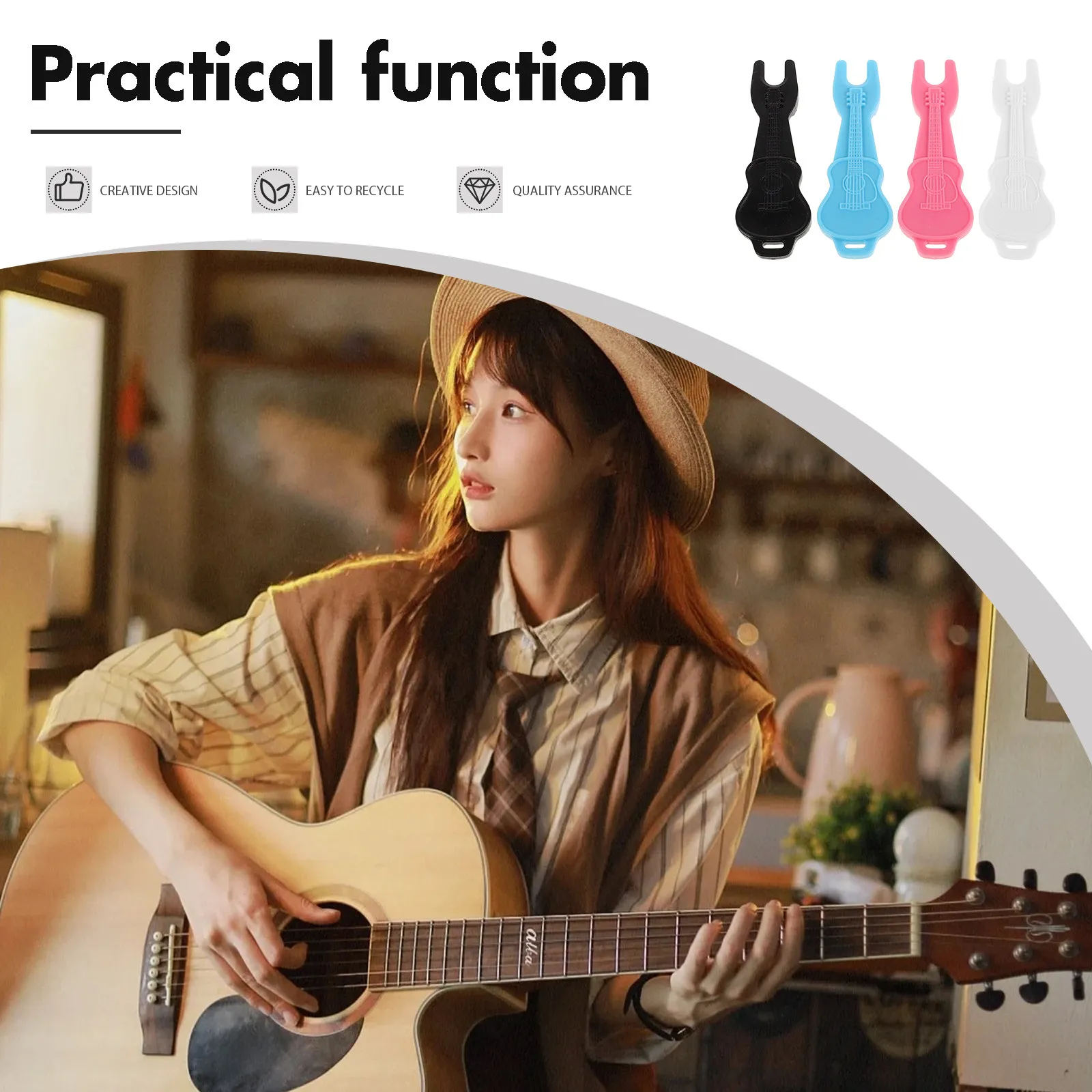 10Pcs Guitar Peg Winder Plastic Acoustic String Winder Tool Bridge Pin Puller Multi Functional Guitar Tool Instrument Supply