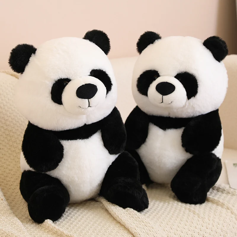 

Kawaii Realistic Stuffed Panda Plush Toy Gift Cute Hugging Animals Cuddle Plushies Pillow for Baby Kids Girls Sofa Bed Decor