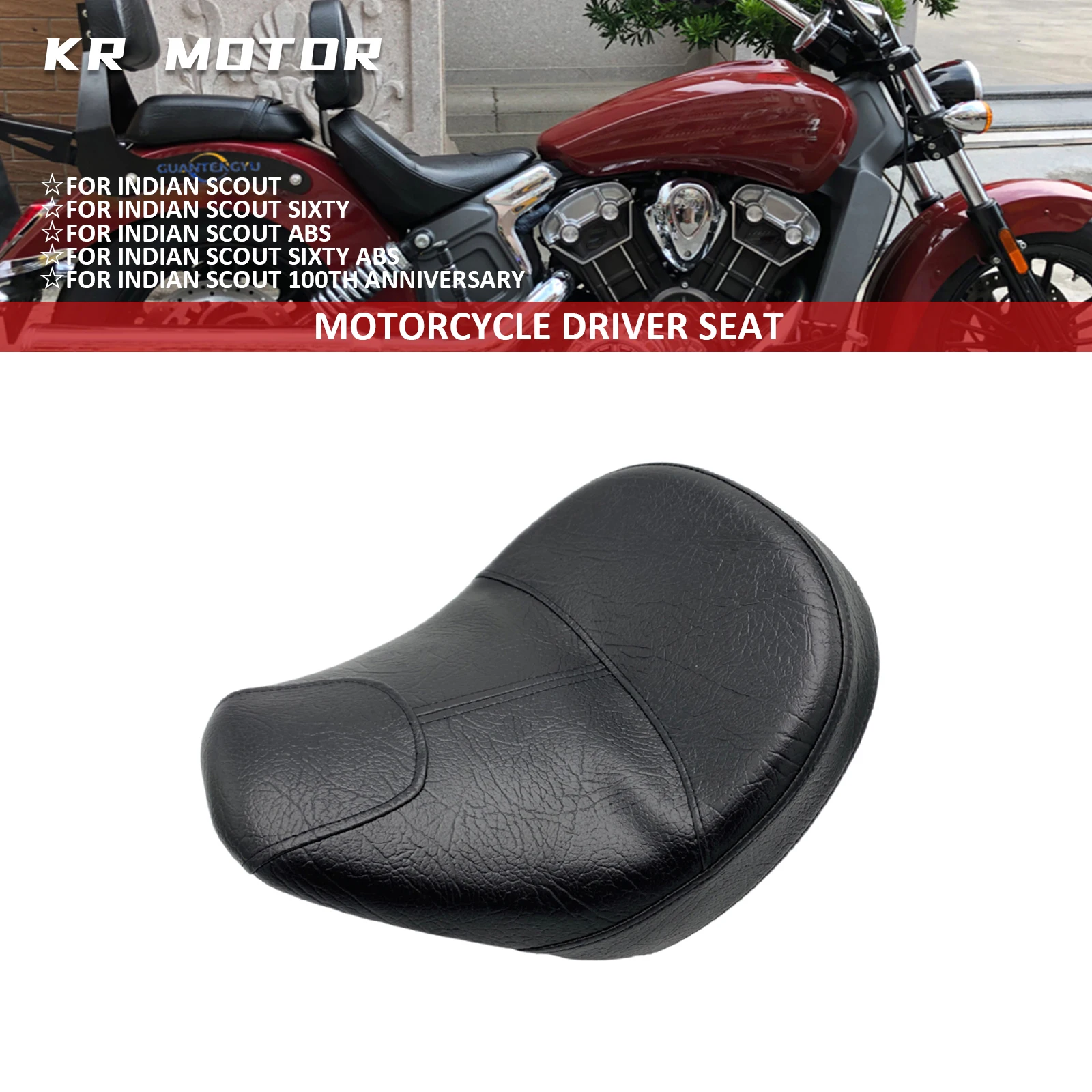 

Подходит для Indian Scout Sixty 2015-2023, уличный боб, стильный мотоцикл, соло, сиденья, седло водителя, подушка для водителя, мягкая подушка для сиденья