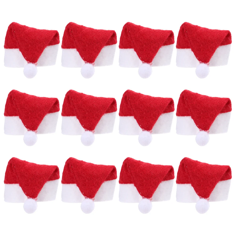 

12Pcs Christmas Lollipop Hats Unique Design Candy Wine Bottle Covers Instant Festive Atmosphere Christmas Table Accessories
