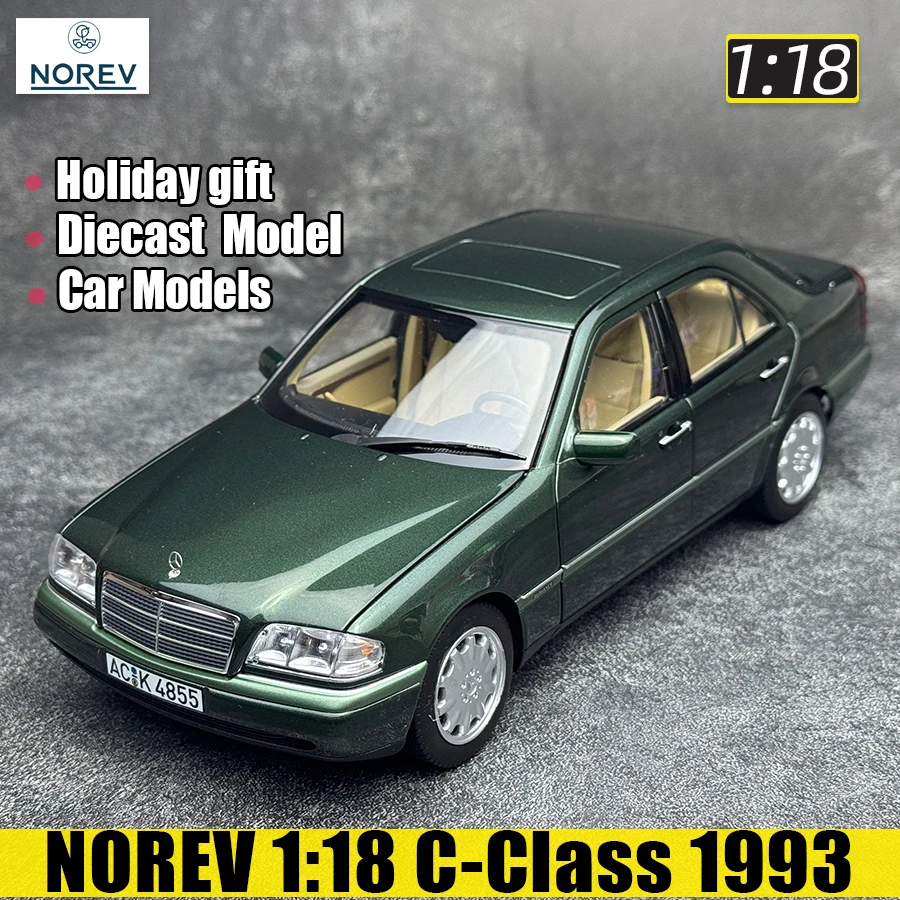 

Модели NOREV из литого металла в масштабе 1:18, Бен. Коллекционная модель классического автомобиля C-Class 1993 года выпуска, цвета малахитовый зеленый, в качестве праздничного подарка.
