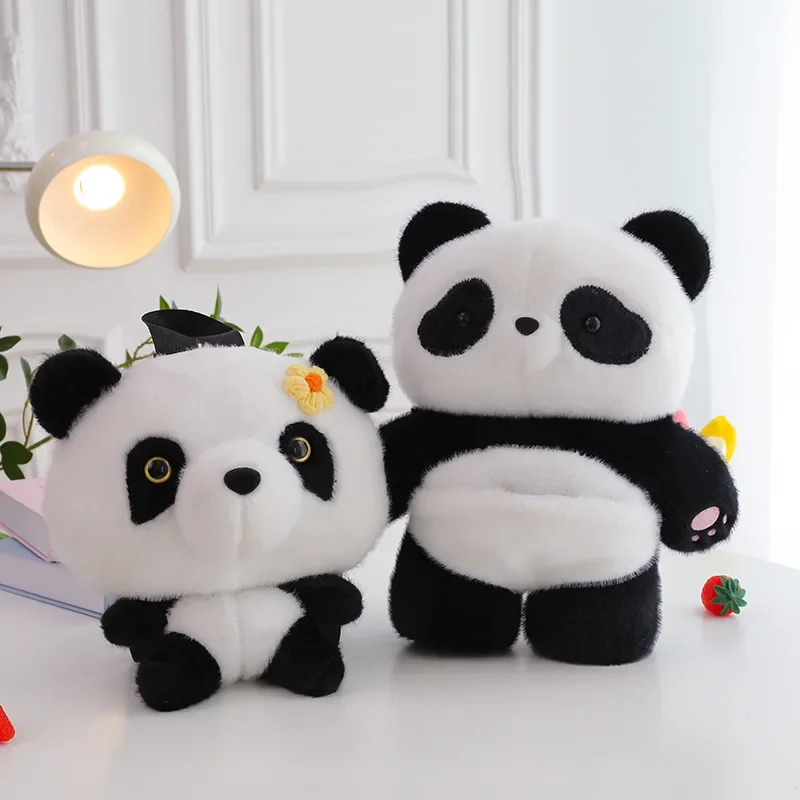 Creative Cute Panda Bag 2 Styles Plush Stuffed Exquisite Soft Workmanship Great Birthday Presents for Friends or Children