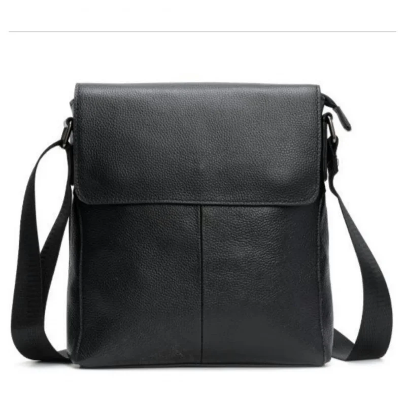 Layered cowhide men's single-shoulder crossbody casual cowhide sport business small bag for travel