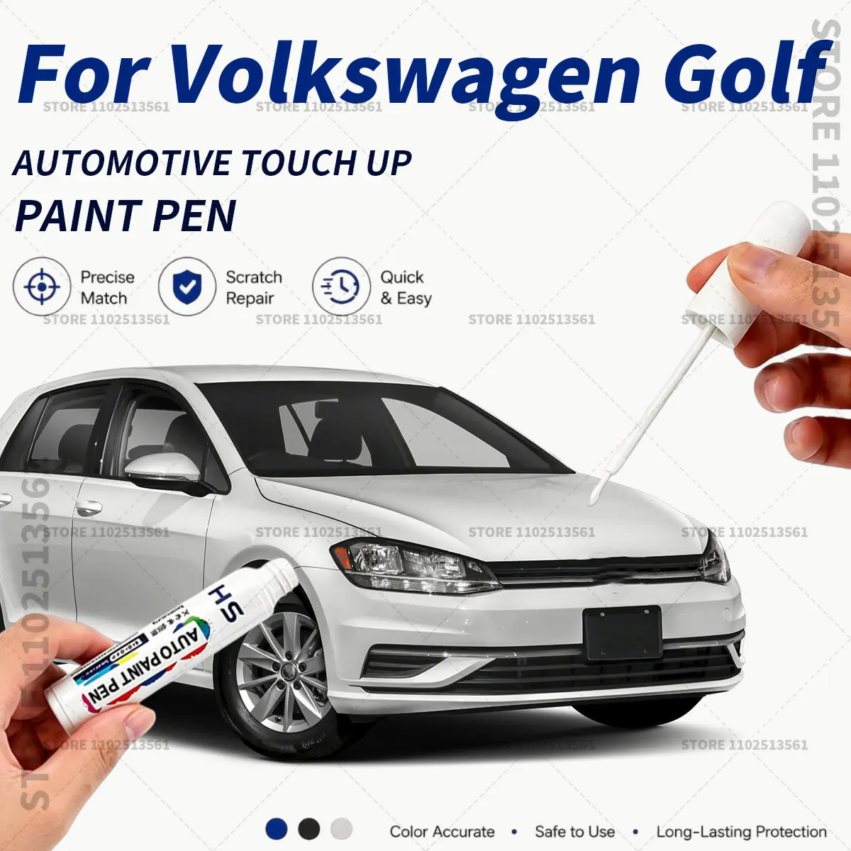 Automotive Touch Up Paint Pen Car Paint Scratch Remover Quick Dry Repair Brush for Vehicle Paint For Volkswagen Golf Black White