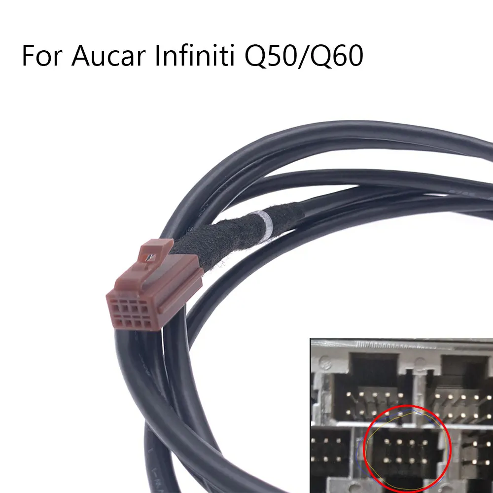 8 Pin Car Dual USB Cable for Aucar Infiniti Q50-Q60 14-2019 Android Radio