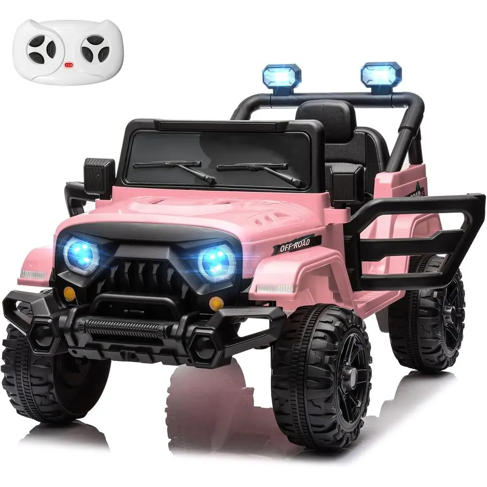 Voiture de camion électrique pour enfants 24V avec télécommande, moteurs doubles 55W, vitesse maximale de 4MPH, lecteur de musique Bluetooth, suspension à 4 roues