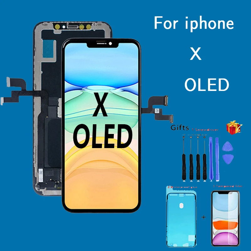 

OLED For iphone X XR XS 11 LCD Display Screen Replacemeent With 3D Touch Digitizer Assembly For iphone XS Max XR X LCD Replaceme