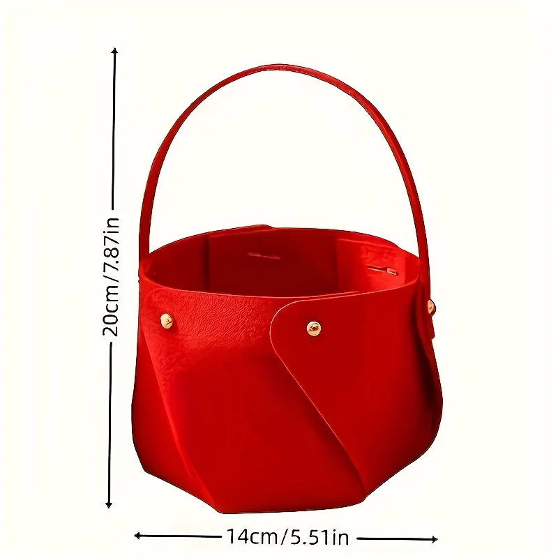 4pc Red Felt Storage Baskets Multi-Purpose Storage Baskets For Sweets Snacks Home DéCor Decorative Storage Baskets Shelf Baskets